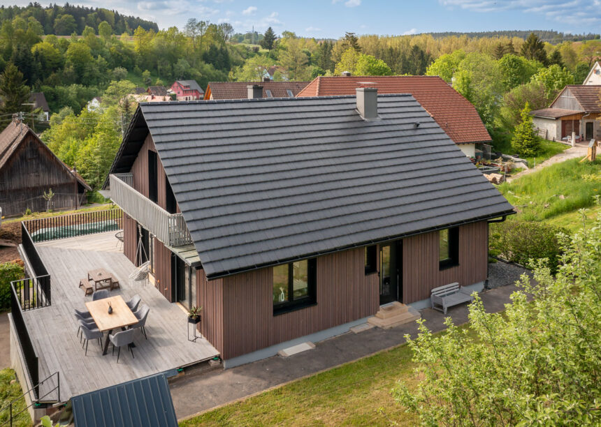 Træhus med flade fliser WALTHER Stylist i fløjlssort